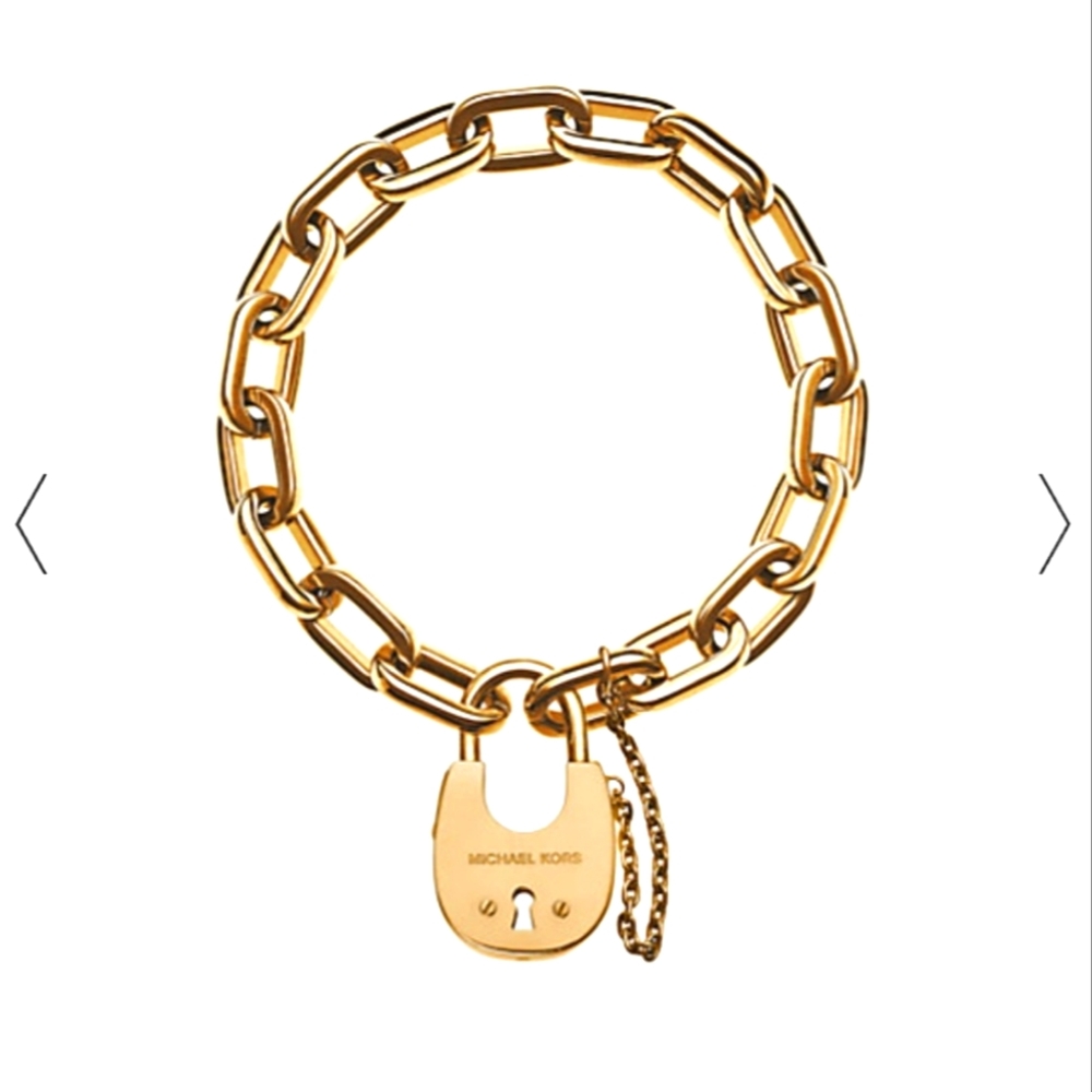 Michael Kors Gold Tone Padlock Bracelet
